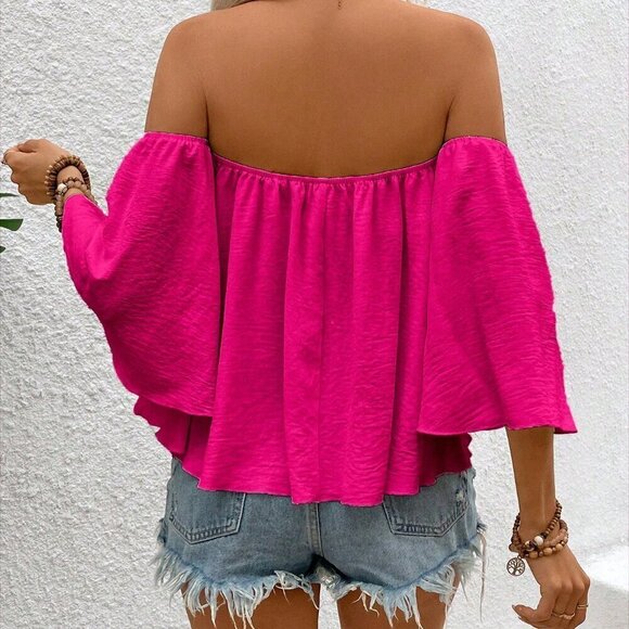 Hot Pink Casual Women's Elegant Shirt - Picture 2 of 7